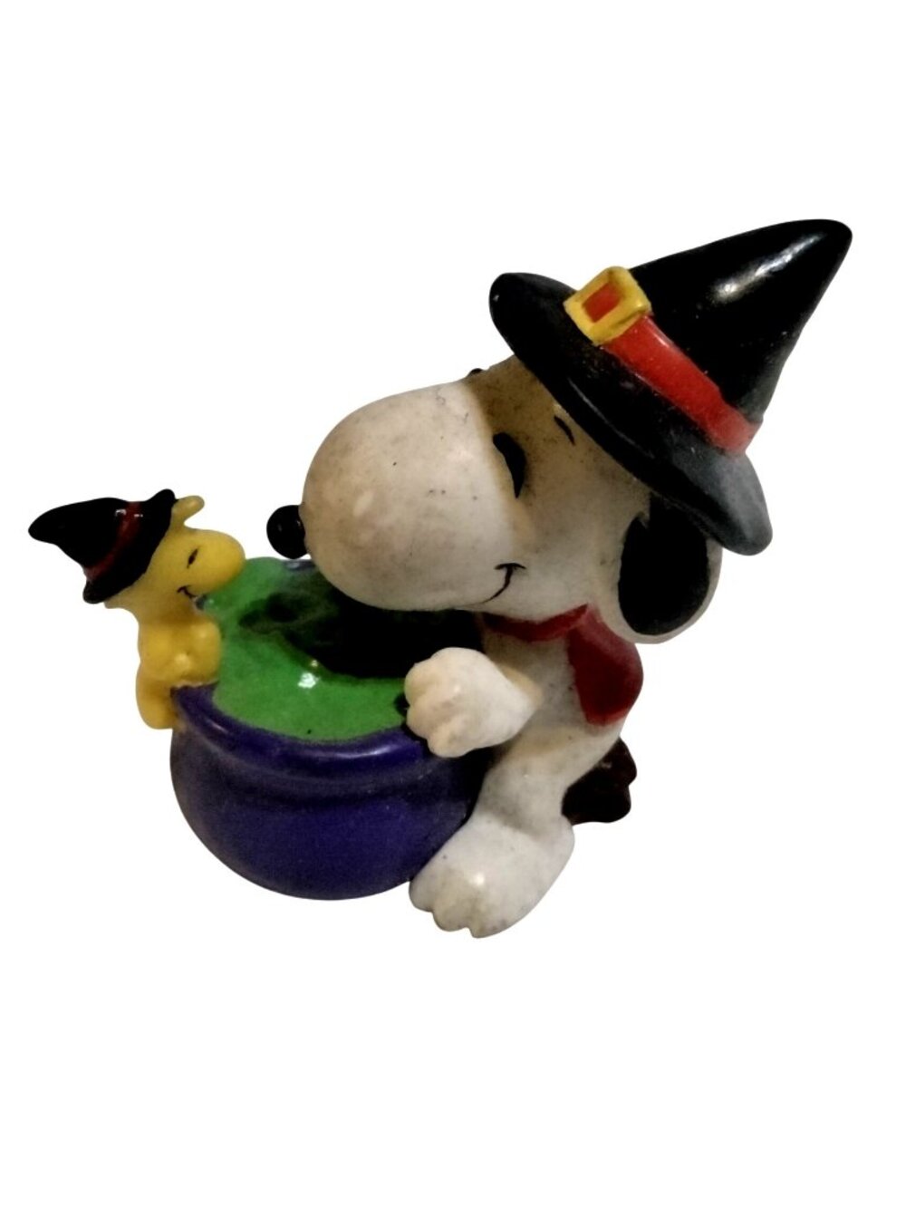 Snoopy Woodstock Halloween Witch Figurine Cauldron Peanuts Collectible